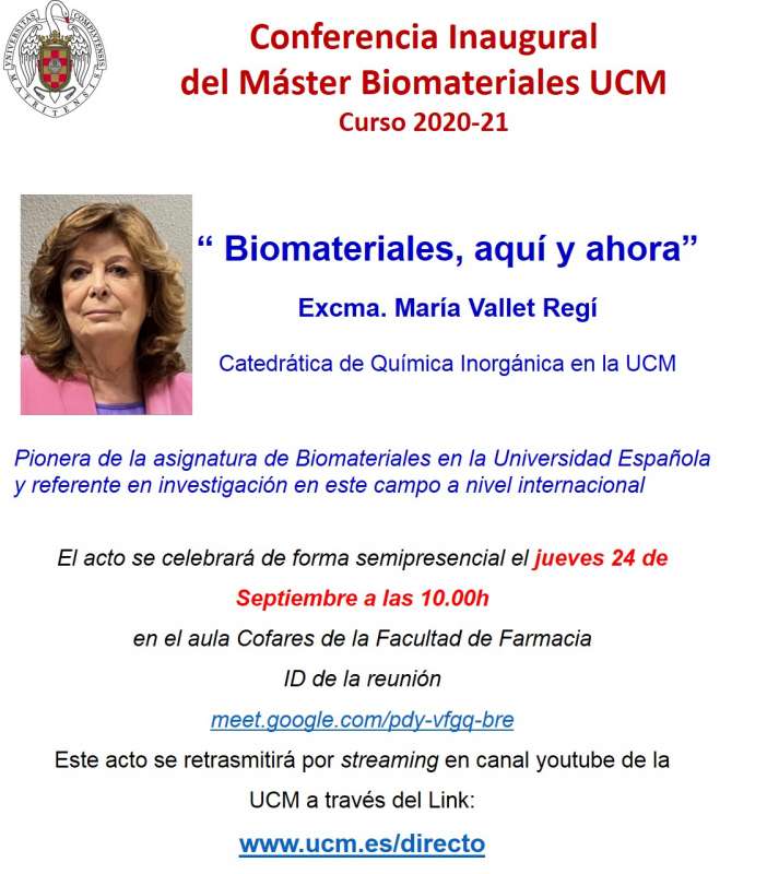 Conferencia Inaugural del Máster Biomateriales UCM - 1
